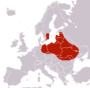 Mapa występowania czerwca polskiego